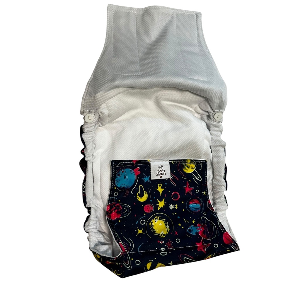 CuteBone Reusable Dog Diaper –‎ Large | Space Print | Washable & Adjustable